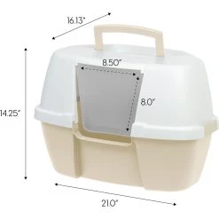 IRIS USA Hooded Corner Cat Litter Box With Front Door Flap & Scoop -Purrfect Litter Shop 816574 PT5. AC SS1800 V1685131612