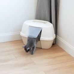 IRIS USA Hooded Corner Cat Litter Box With Front Door Flap & Scoop -Purrfect Litter Shop 816574 PT7. AC SS1800 V1685131608