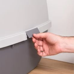 IRIS USA Enclosed Cat Litter Box With Front Door Flap & Scoop, Gray, Jumbo -Purrfect Litter Shop 846614 PT6. AC SS1800 V1683836176