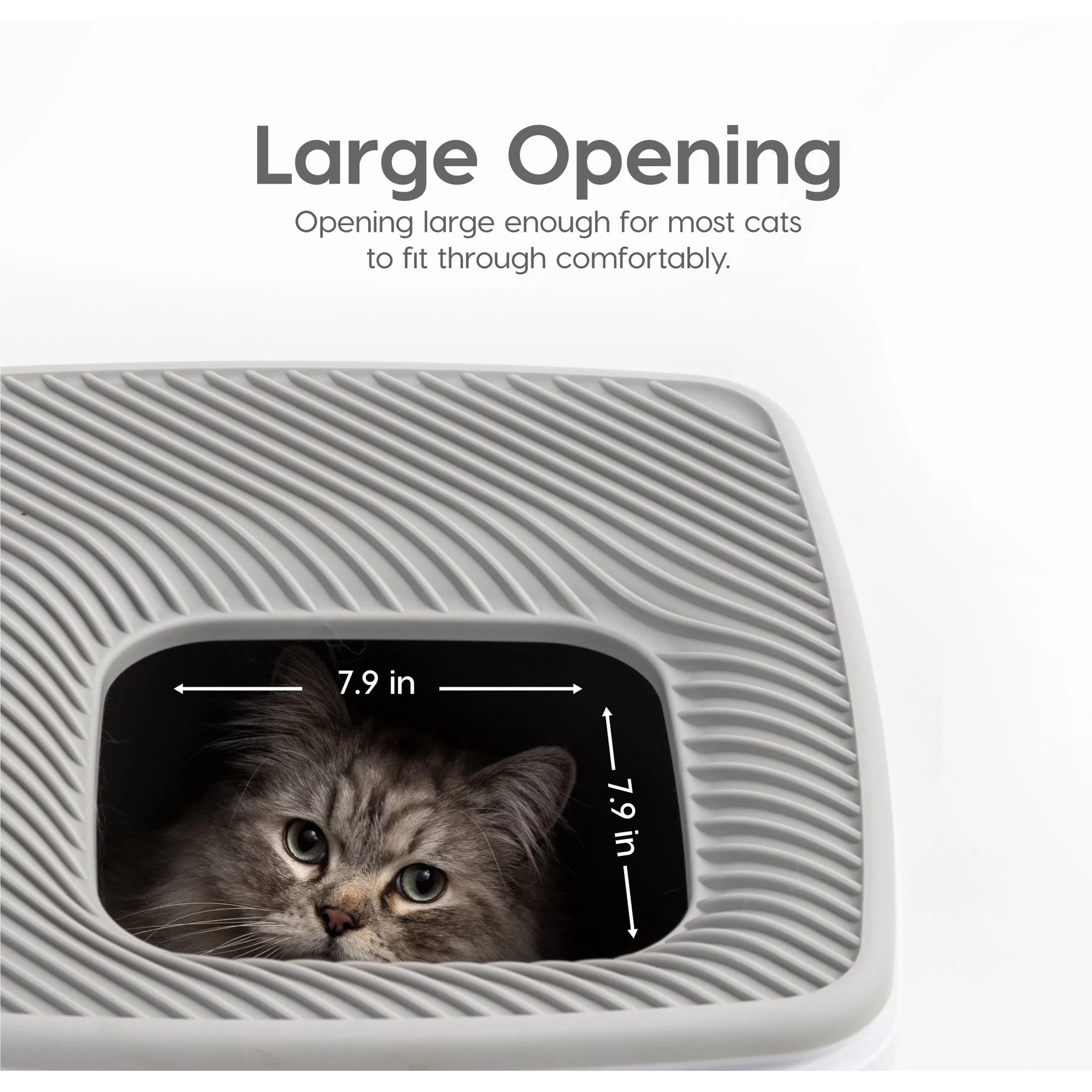 IRIS USA Premium Square Top Entry Cat Litter Box With Scoop, White & Gray, Large 5 IRIS USA Premium Square Top Entry Cat Litter Box With Scoop, White & Gray, Large - Image 3