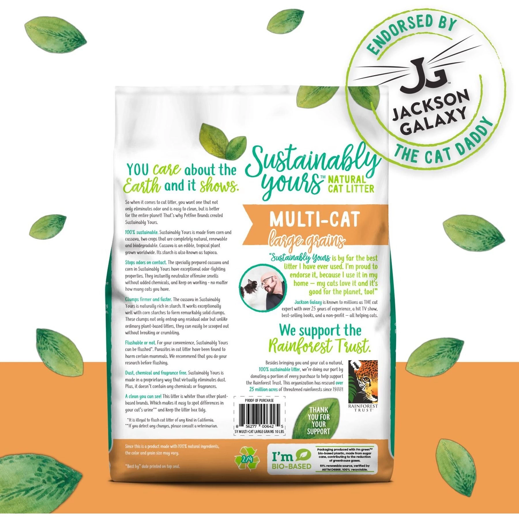 Sustainably Yours Large Grains Natural Cat Litter, 10-lb Bag 5 Sustainably Yours Large Grains Natural Cat Litter, 10-lb Bag - Image 3