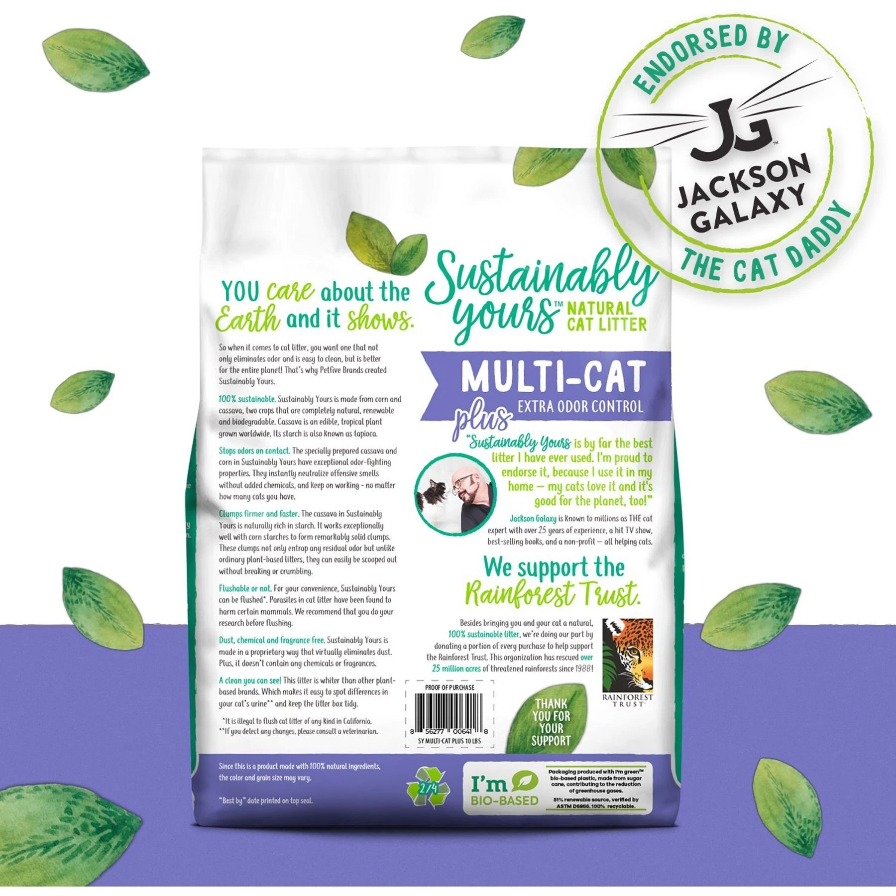 Sustainably Yours Multi-Cat Plus Natural Cat Litter, 10-lb Bag 5 Sustainably Yours Multi-Cat Plus Natural Cat Litter, 10-lb Bag - Image 3