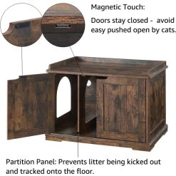 Unipaws Furniture Enclosure Decorative Storage Bench Cat Litter Box -Purrfect Litter Shop 880006 PT4. AC SS1800 V1686079641