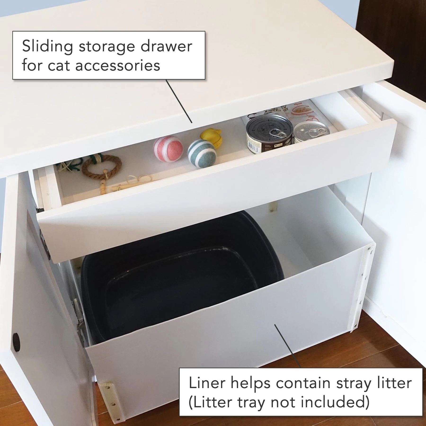 The Refined Feline Deluxe Cat Litter Box, X-Large, White 4 The Refined Feline Deluxe Cat Litter Box, X-Large, White - Image 2