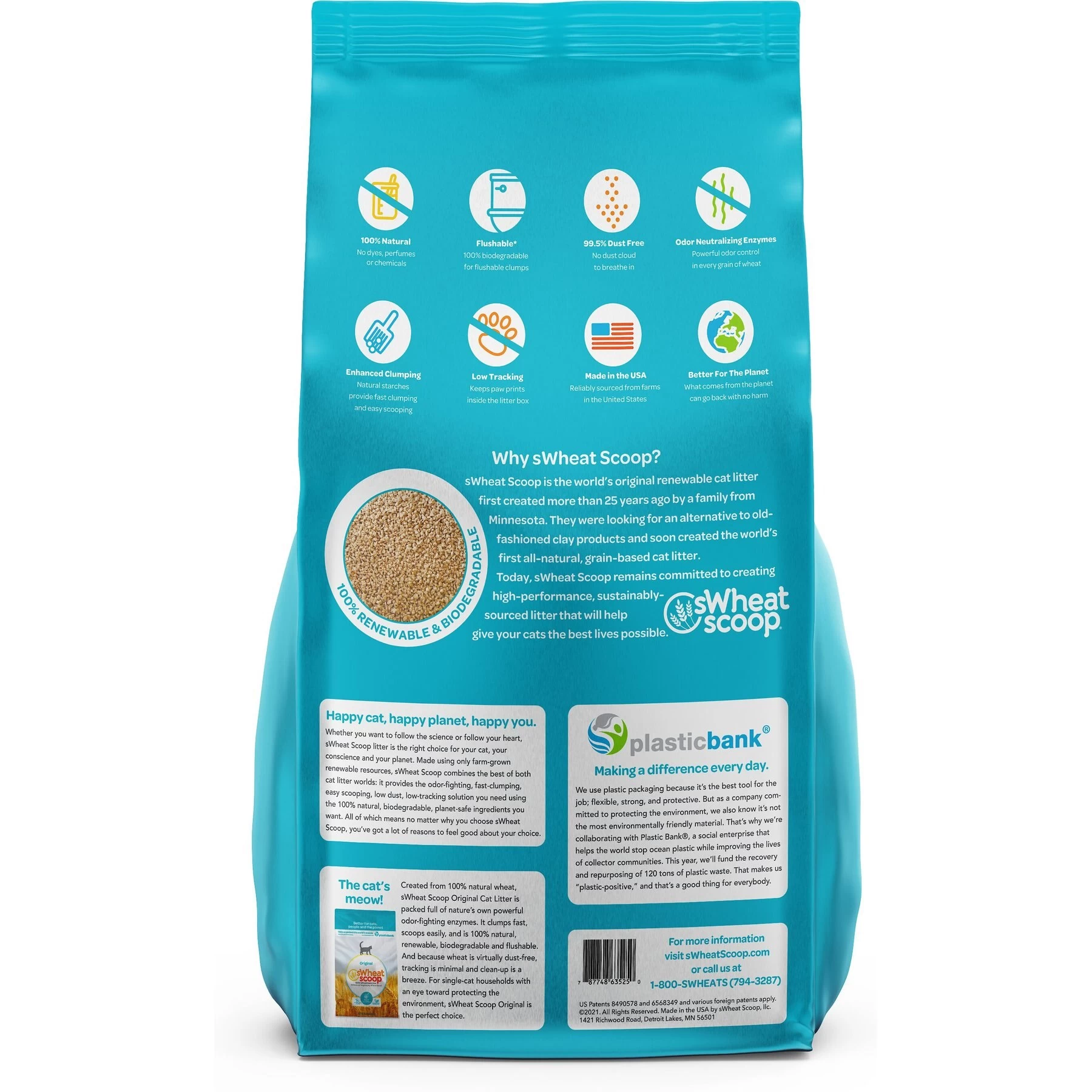 SWheat Scoop Fast-Clumping Unscented Natural Clumping Wheat Cat Litter 4 SWheat Scoop Fast-Clumping Unscented Natural Clumping Wheat Cat Litter - Image 2