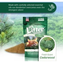 Little Litter Savers Natural Fresh Scent Cedarwood Cat Litter Deodorizer, 1-oz Bag, 3 Count -Purrfect Litter Shop 931262 PT2. AC SS1800 V1691171737