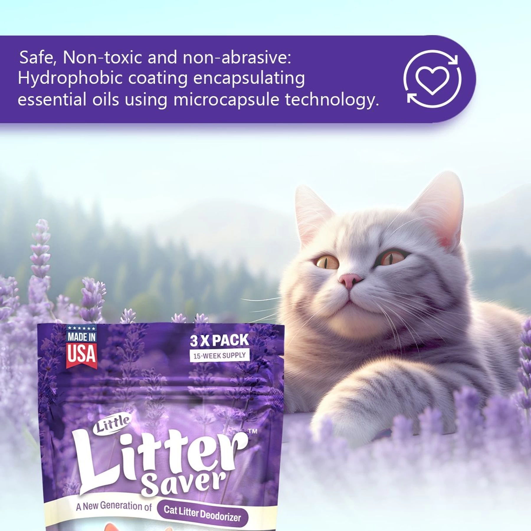 Little Litter Savers Natural Fresh Scent Lavender Cat Litter Deodorizer, 1-oz Bag, 3 Count 7 Little Litter Savers Natural Fresh Scent Lavender Cat Litter Deodorizer, 1-oz Bag, 3 Count - Image 5