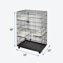 Frisco Collapsible Wire Cat Cage Playpen & Van Ness High Side Corner Cat Litter Pan, Blue -Purrfect Litter Shop 933382 PT2. AC SS1800 V1692304951