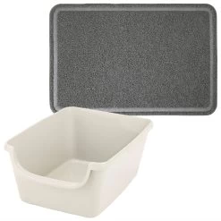 Frisco High Sided Cat Litter Box, Extra Large & Frisco Rectangular Cat Litter Mat