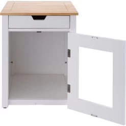 TRINITY 20-in Enclosure End Table With Drawer Cat Litter Box, White, Small 17 TRINITY 20-in Enclosure End Table With Drawer Cat Litter Box, White, Small -Purrfect Litter Shop 940742 PT6. AC SS1800 V1692300285
