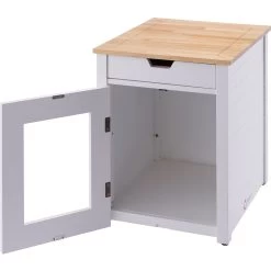 TRINITY 20-in Enclosure End Table With Drawer Cat Litter Box, White, Small 18 TRINITY 20-in Enclosure End Table With Drawer Cat Litter Box, White, Small -Purrfect Litter Shop 940742 PT7. AC SS1800 V1692301058