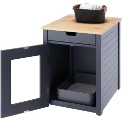TRINITY 20-in Enclosure End Table With Drawer Cat Litter Box, Dark Grey, Small 14 TRINITY 20-in Enclosure End Table With Drawer Cat Litter Box, Dark Grey, Small -Purrfect Litter Shop 943606 PT3. AC SS1800 V1692301056