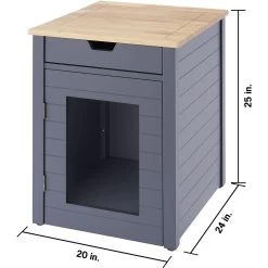 TRINITY 20-in Enclosure End Table With Drawer Cat Litter Box, Dark Grey, Small 16 TRINITY 20-in Enclosure End Table With Drawer Cat Litter Box, Dark Grey, Small -Purrfect Litter Shop 943606 PT5. AC SS1800 V1692302979