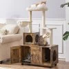 Yaheetech Cat Litter Box Enclosure Cat Tree & Condo, Rustic Brown & Beige -Purrfect Litter Shop 953326 MAIN. AC SS1800 V1695056786